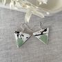 Mint Green Geometric Clay Ceramic Triangle Earrings, thumbnail 5 of 10