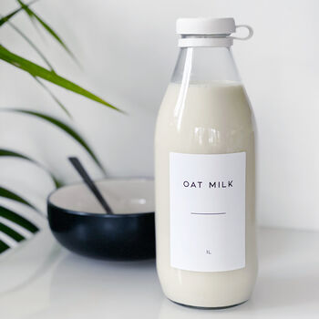 Glass Milk Bottle With Personalised Label, 3 of 7