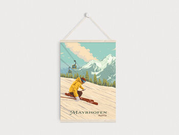 Mayrhofen Ski Resort Austria Travel Poster Art Print, 6 of 8