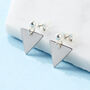 Silver Plated Triangle Earrings, thumbnail 1 of 8