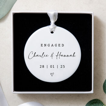 Personalised Engagement Keepsake Ceramic Ornament, 2 of 7