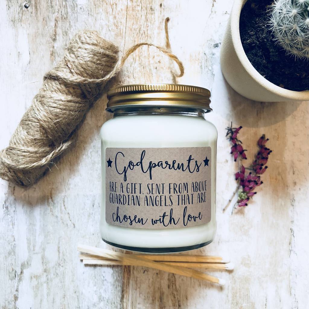 'godparents are a gift' scented soy candle by lollyrocket candle co ...