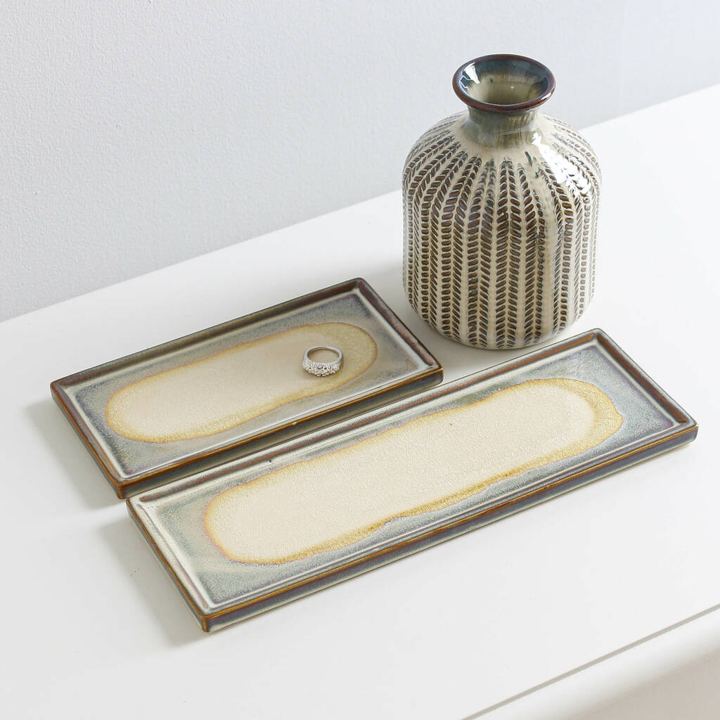 fossil green ceramic tray by marquis & dawe
