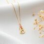 Hammered Initial Necklace With Drop Birthstone, thumbnail 5 of 7