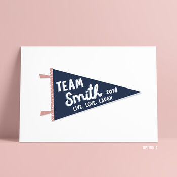 Family Name Personalised Pennant Print, 6 of 12