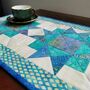 Table Runner With Star Patchwork In Blues And Greens, thumbnail 6 of 10