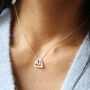 Personalised Sterling Double Heart Outline Necklace, thumbnail 1 of 8