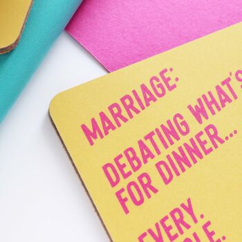 Debating What's For Dinner Marriage Coaster, 5 of 5