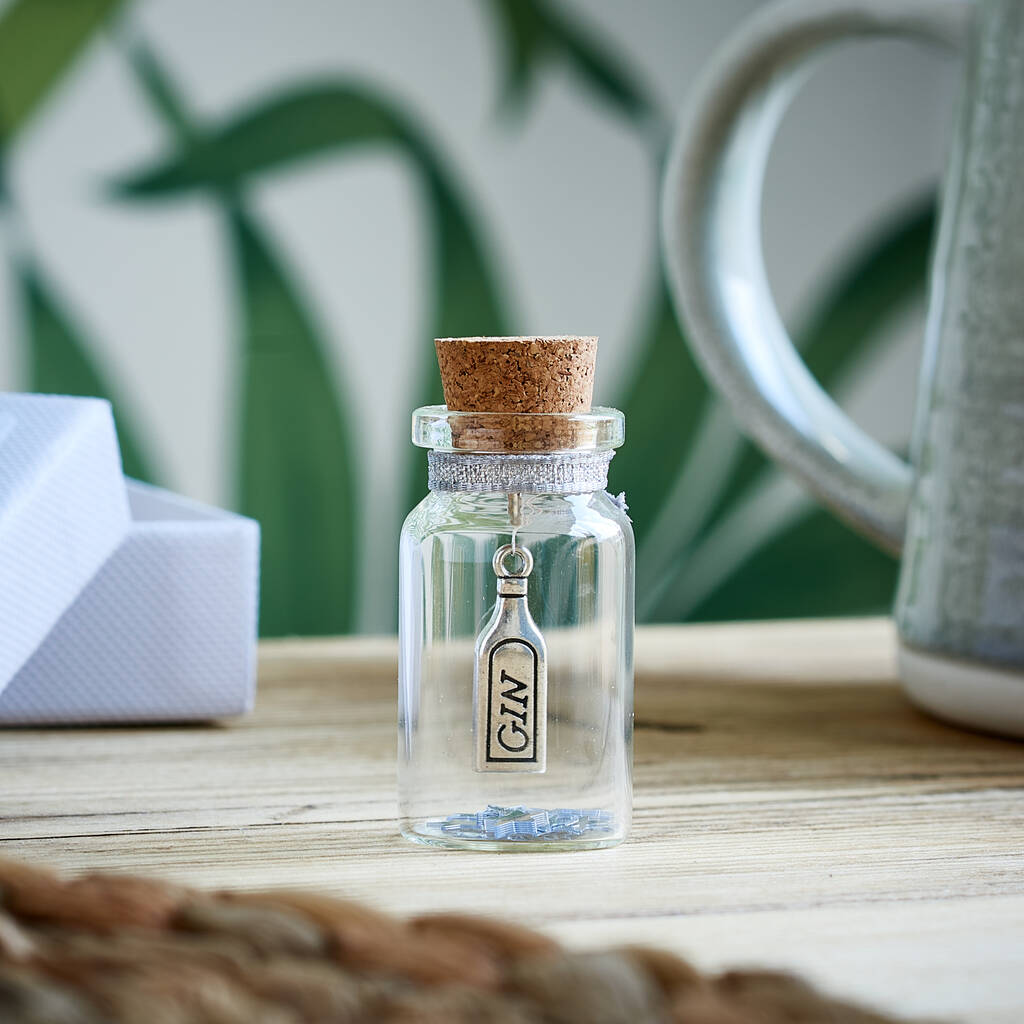 Gin Lovers Mini Message Bottle Gift For Her, 1 of 2