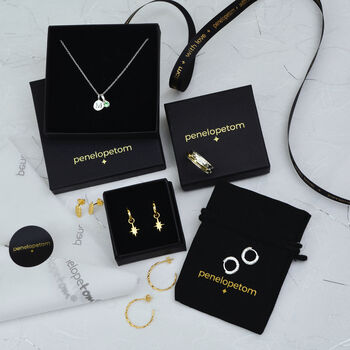 Gold Star Sleeper Pull Through Hoop Earrings, 7 of 7