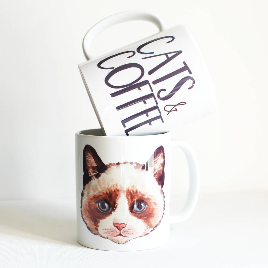 coffee mug 'cats and coffee' ragdoll cat gift by prints of heart ...