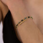 Gold Plated Beaded Green Bracelet, thumbnail 1 of 9