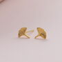 Sterling Silver Ginkgo Leaf Earrings In Gift Box, thumbnail 2 of 8