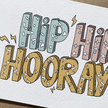 Hip Hip Hooray Graffiti Style Greeting Card, 4 of 4