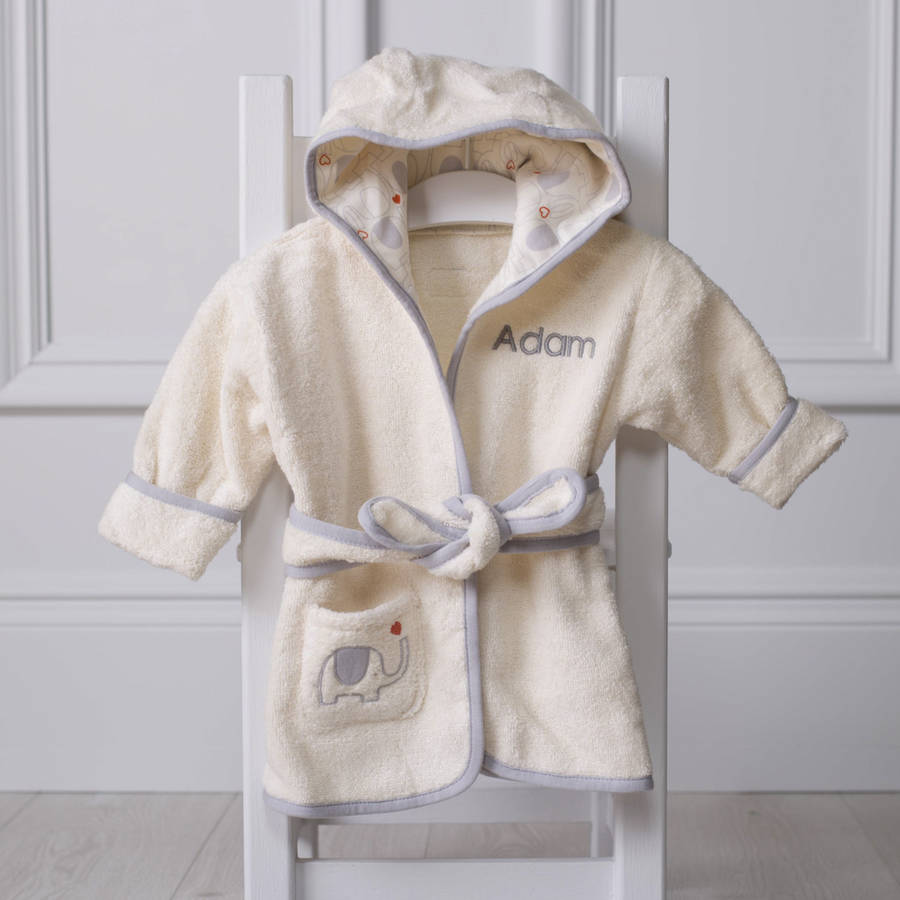 personalised organic baby bathrobe by that's mine personalised ...