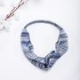 Stripes Blue Mulberry Silk Headband, thumbnail 7 of 7