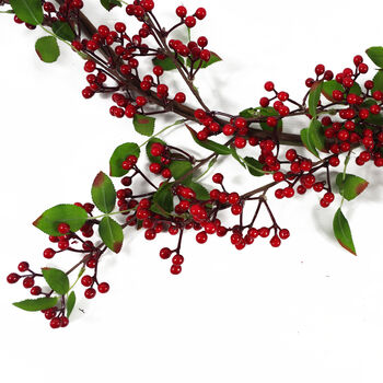 150cm Luxury Christmas Natural Look Red Berry Garland, 3 of 5
