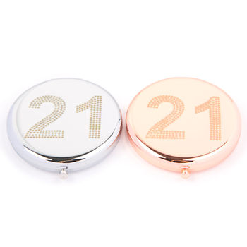 Birthday Compact Mirror In Rose Gold And Silver, 3 of 11