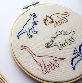 Dinosaur Hand Embroidery Hoop, 5 of 9