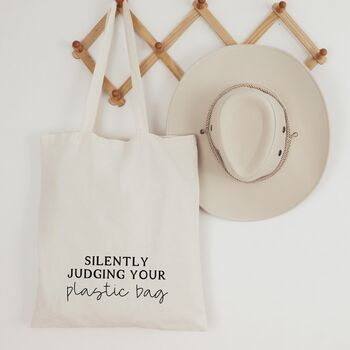 Silently Judging Your Plastic Bag Tote Bag, 2 of 2