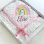 Personalised Embroidered Rainbow Baby Blanket With Name, thumbnail 5 of 11