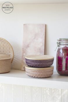 X Small Plum Wonder Round Storage Basket, 2 of 3