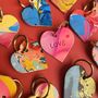 Personalised Colourful Marbled Leather Heart Keyring, thumbnail 1 of 9