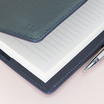 Personalised Premium Leather Notebook With Pen Holder, 5 of 10