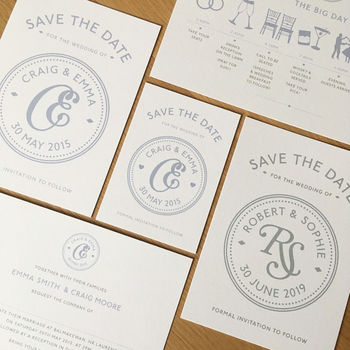 Monogram Wedding Save The Date Card, 5 of 6