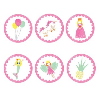 Pink Retro Style Kraft Party Bags And Stickers, 2 of 2