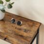 Console Table Industrial Style Sofa Table Steel Frame, thumbnail 6 of 7