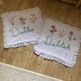 Hand Embroidered Personalised Cushion Lilac, thumbnail 4 of 8