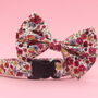 Poppy Floral Dog Collar, Bow And Lead Set, thumbnail 9 of 12