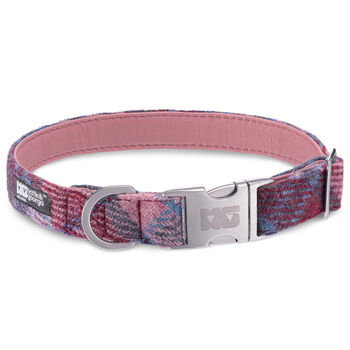 Bonnie's Pinks And Purples Harris Tweed Dog Collar, 3 of 4