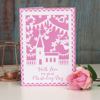 Christening Printed A5 Card, Pink Or Blue, 2 of 2
