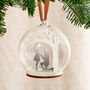 Metallic Engagement Silhouette And Tree Personalised Christmas Bauble, thumbnail 5 of 6