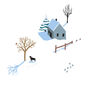 Dog In Snow Illustrated Christmas Card, thumbnail 5 of 5