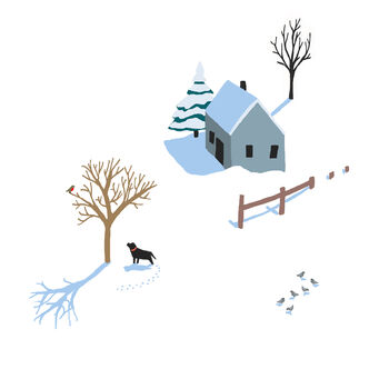 Dog In Snow Illustrated Christmas Card, 5 of 5