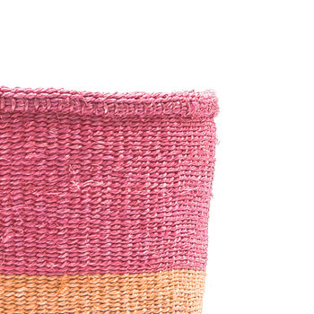 Dusky Pink And Sand Duo Colour Block Basket, 4 of 9