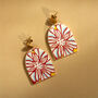 Red And White Statement Drop Earrings, thumbnail 1 of 4
