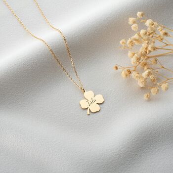 Four Leaf Clover Necklace With Name, 3 of 6