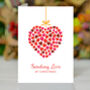 Sending Love At Christmas, Heart Card, thumbnail 1 of 2