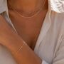 Solid Gold Bar Chain Handmade Bracelet, thumbnail 1 of 4