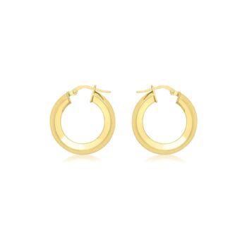 9ct Yellow Gold Square Tube Creole Hoop Earrings, 3 of 4