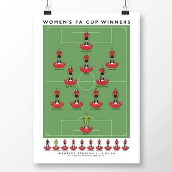 Manchester United Women Fa Cup Winners 23/24 Poster, 2 of 7