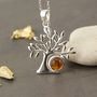 Sterling Silver Amber Tree Of Life Necklace, thumbnail 3 of 9