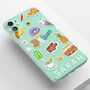 Personalised Food Stickers Name Clear Phone Case, thumbnail 5 of 5