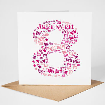 Personalised 8th Birthday Card For Girl, 2 of 2