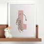 L For Leopard: Pink/Green Children's Initial Print, thumbnail 1 of 3