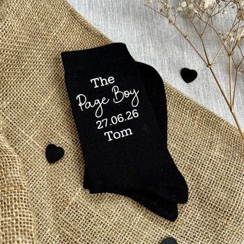 Personalised The Page Boy Wedding Day Socks, 5 of 5